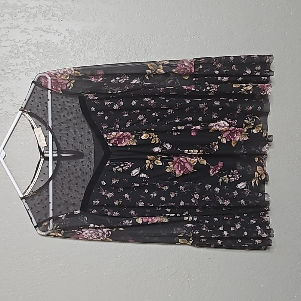 Altard State Black Sheer Top size small
